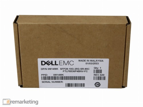 Przejdź do produktu Dell GBIC SFP28-10G-25G-85C 10Gbits / 25Gbits SFP+ 850nm 100m Transceiver 0M14MK Nowy